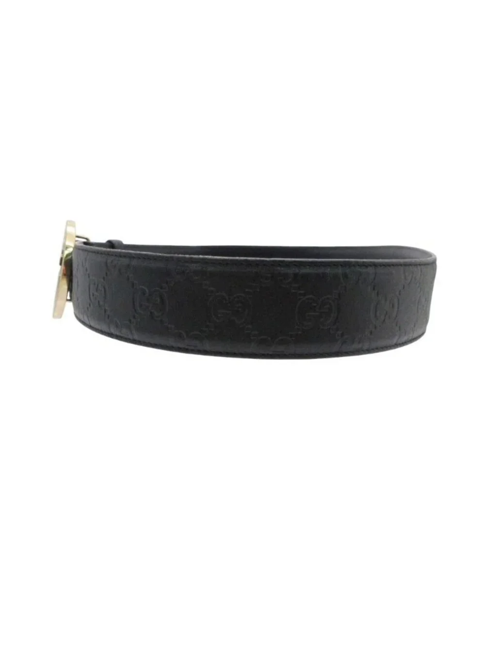 Gucci Belt Leather Interlocking GG Guccissima Black